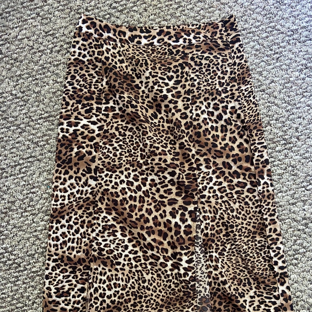 Long cheetah print skirt